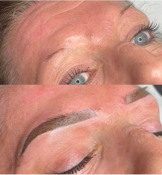 Résultat de nanoshading sur sourcils, avant et après
